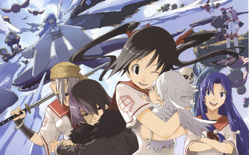 anime characters in battle scene