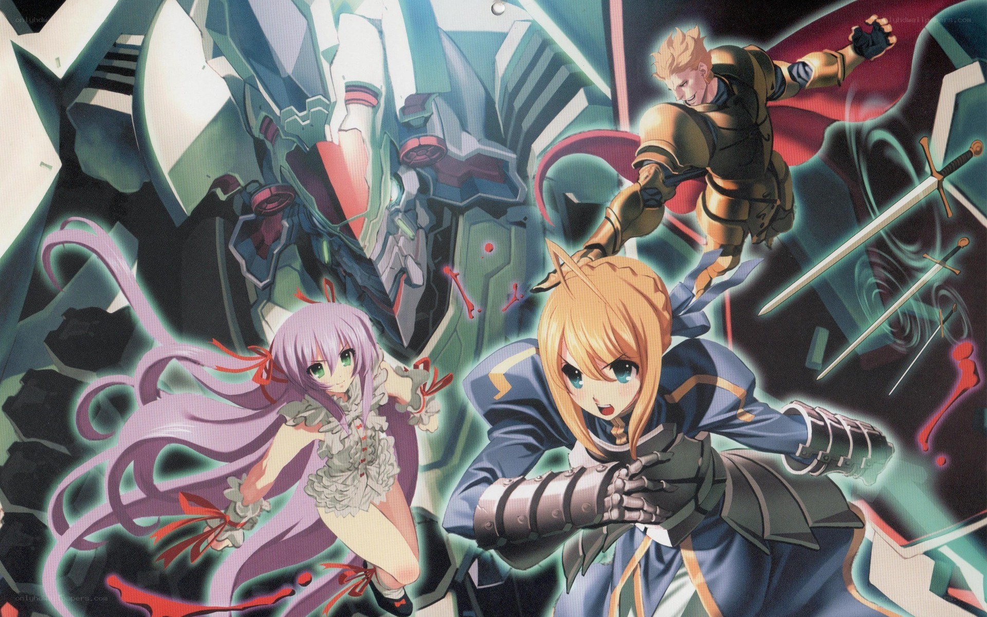Anime characters in battle scene