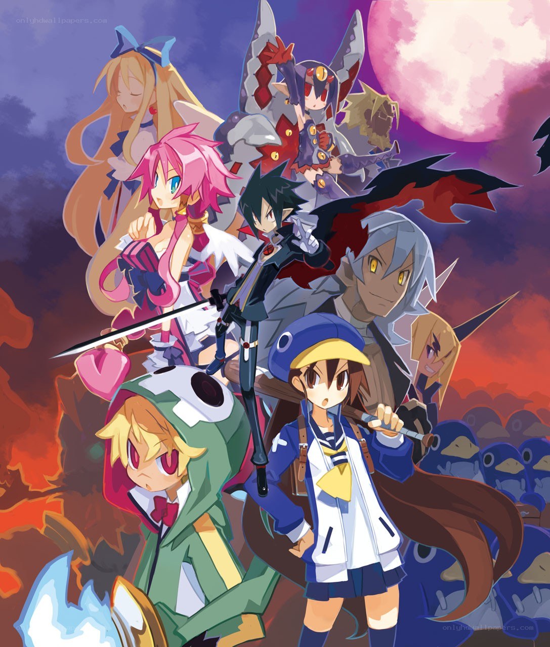 Anime characters in battle scene