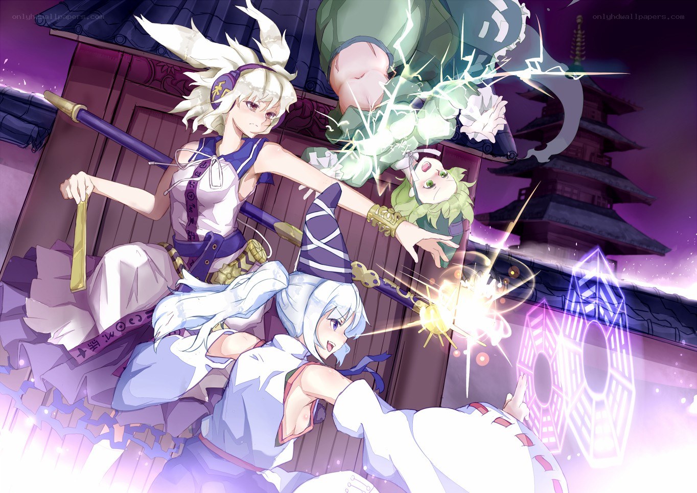 Anime characters in battle scene