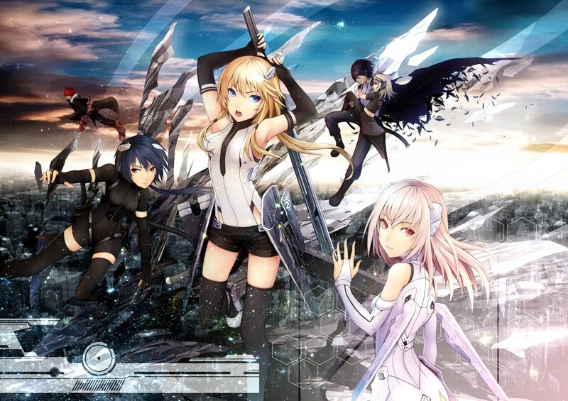 Anime characters in battle scene