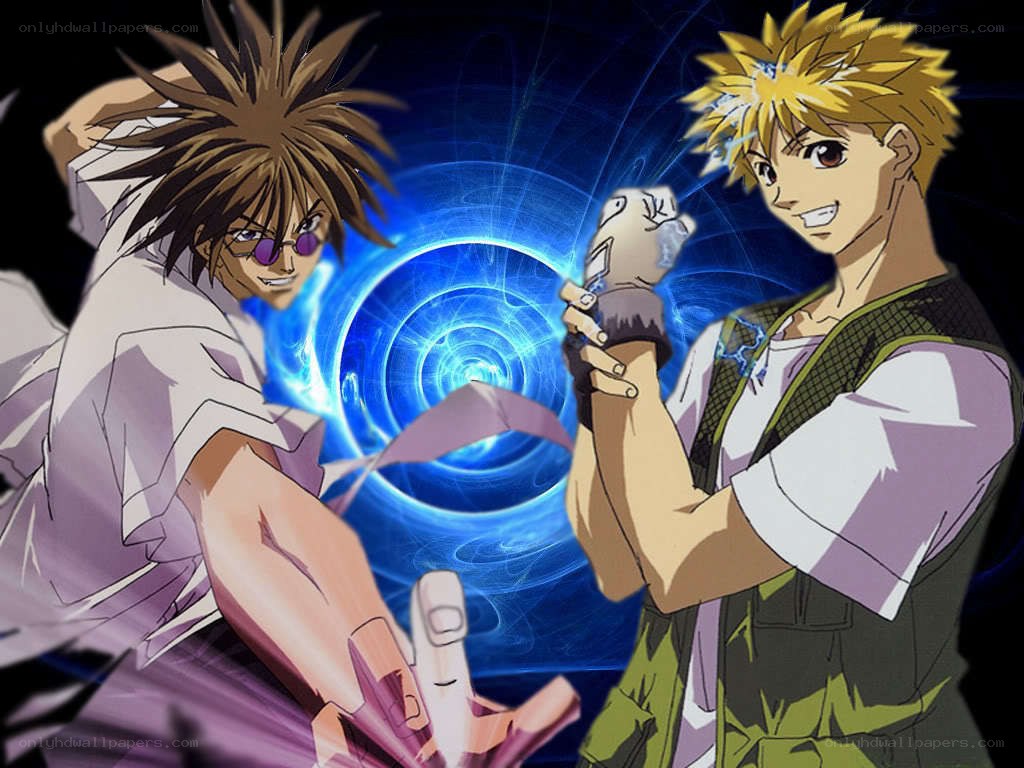 Anime characters in battle stance