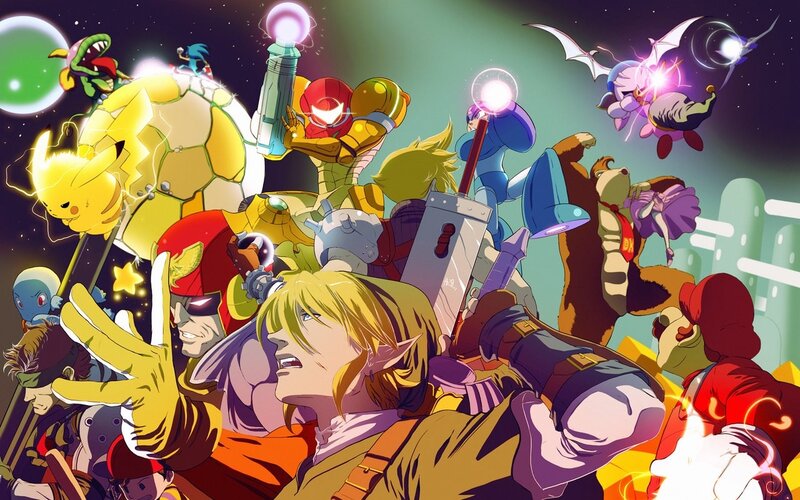 Anime Characters in Battle — Yellow, Dramatic, Night, Digital Art