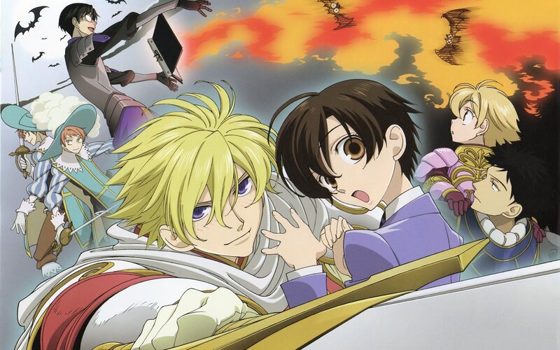 Anime Characters in Battle — Yellow, Dramatic, Sunset, Swords