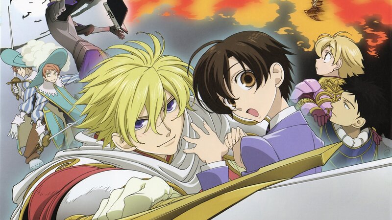 Anime Characters in Battle — Yellow, Dramatic, Sunset