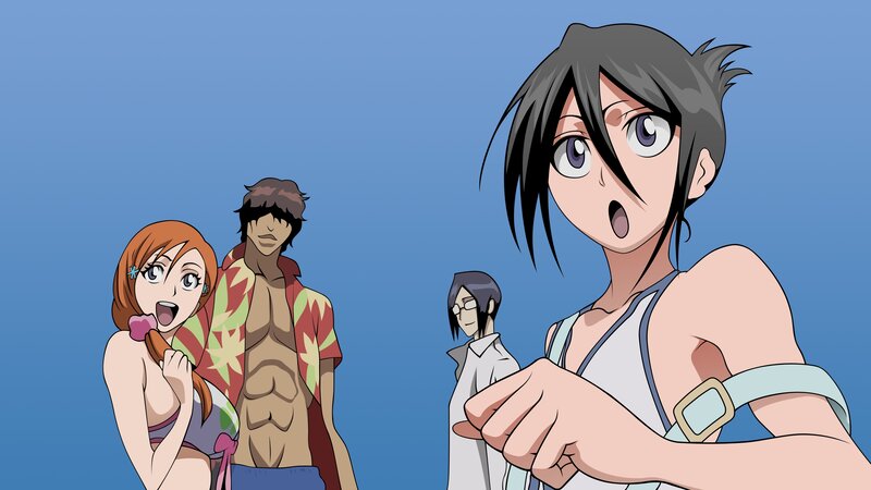 anime characters in beachwear