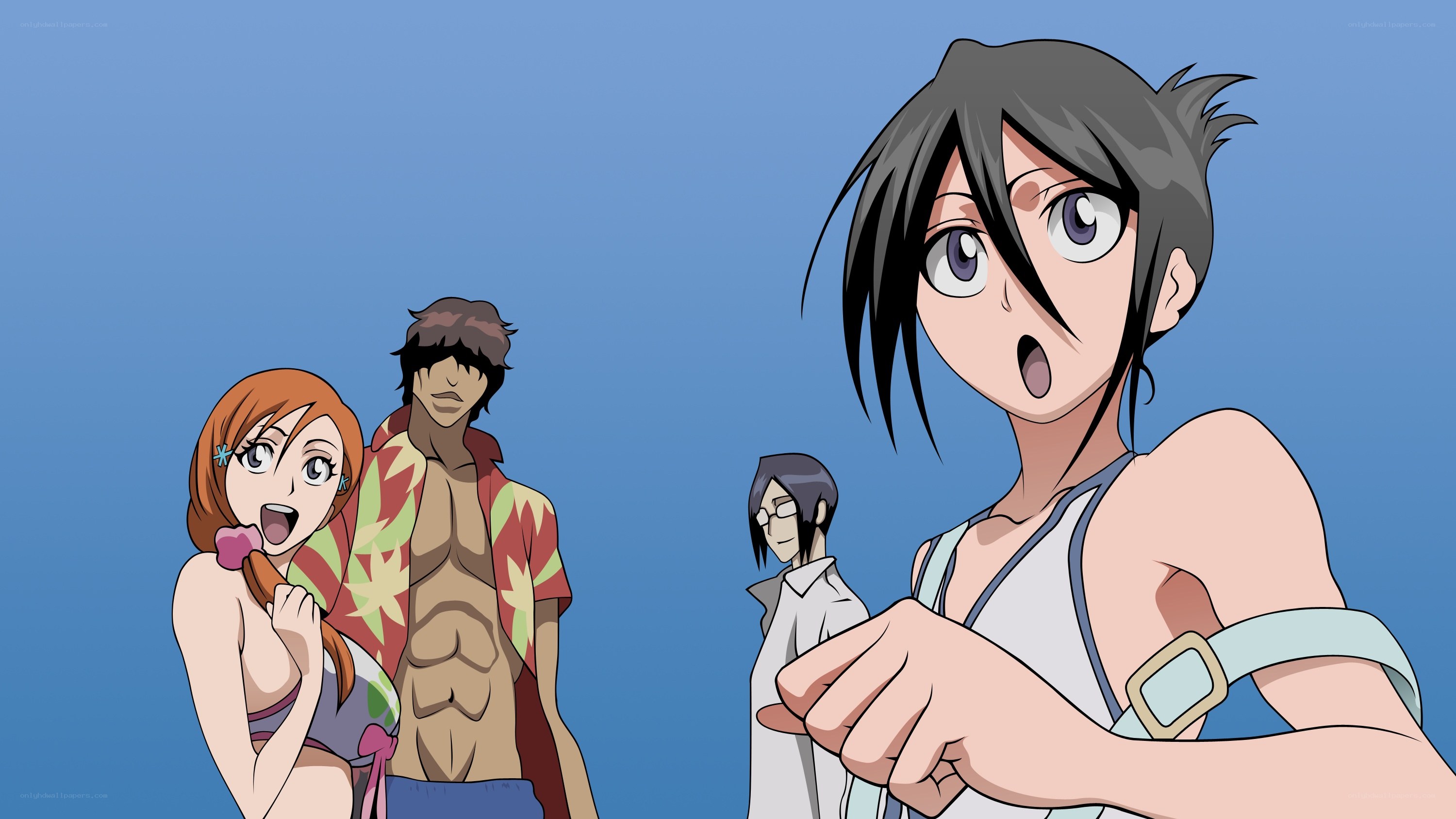 anime characters in beachwear