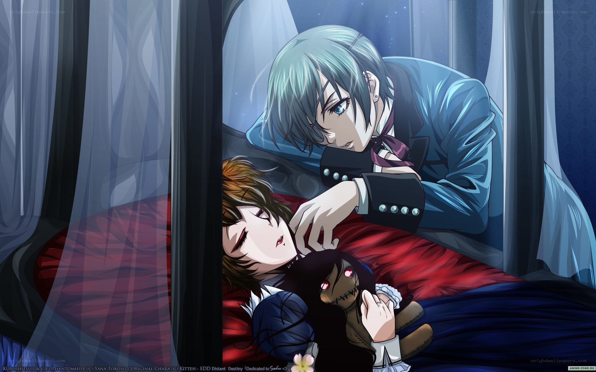 anime characters in bed scene
