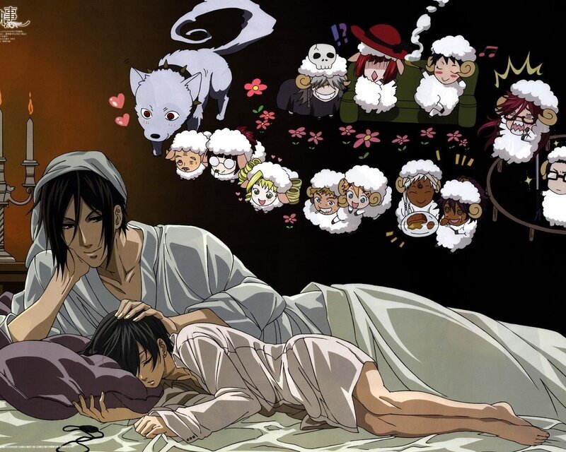 Anime characters in bed