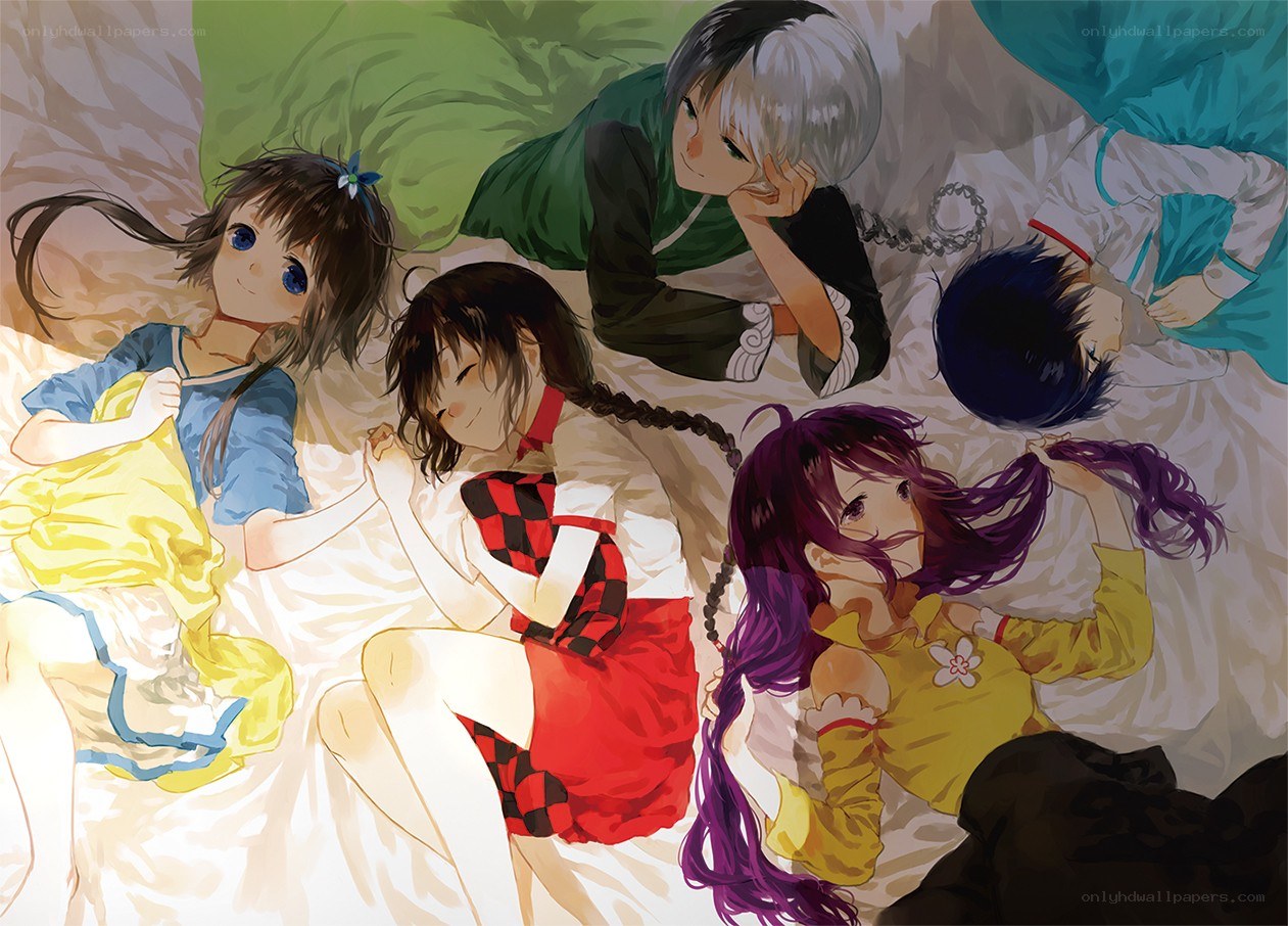 anime characters in bed together