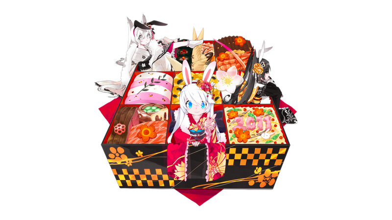 Anime Characters in Bento Box — Black