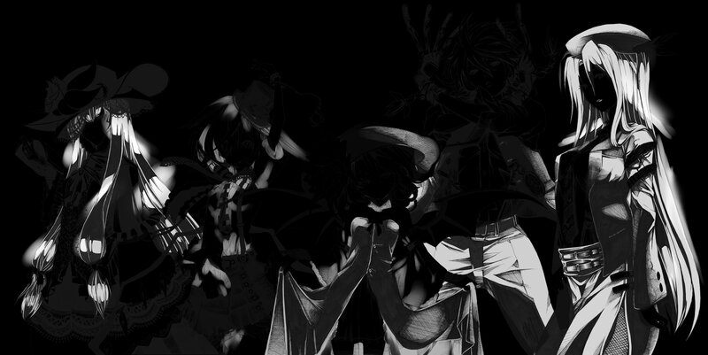 Anime Characters in Black and White — Dramatic