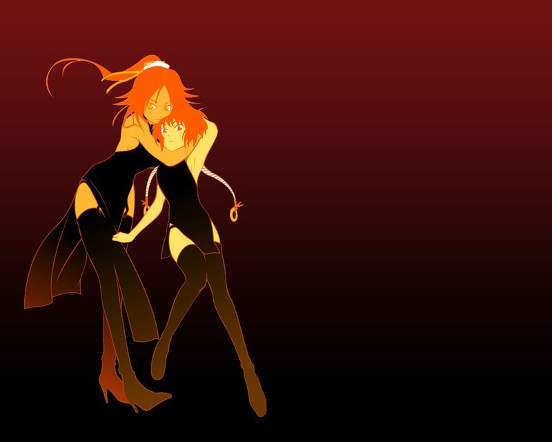 anime characters in black outfits