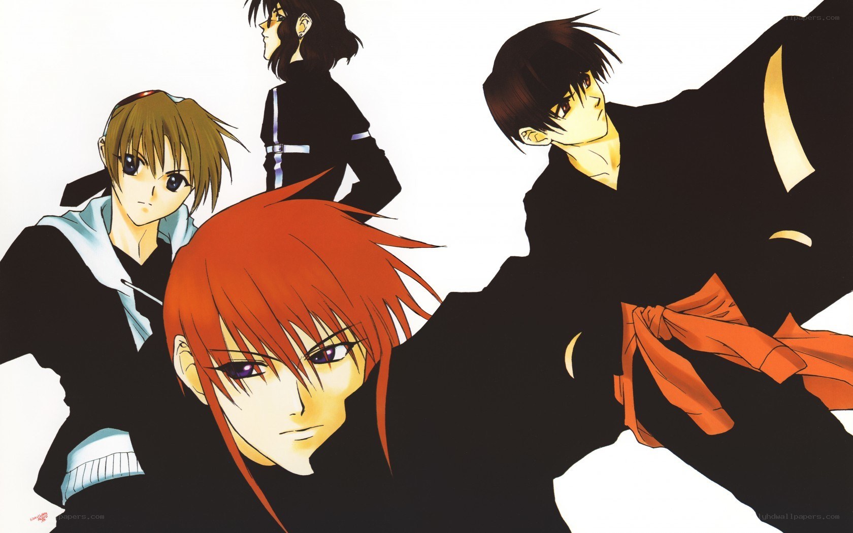anime characters in black outfits