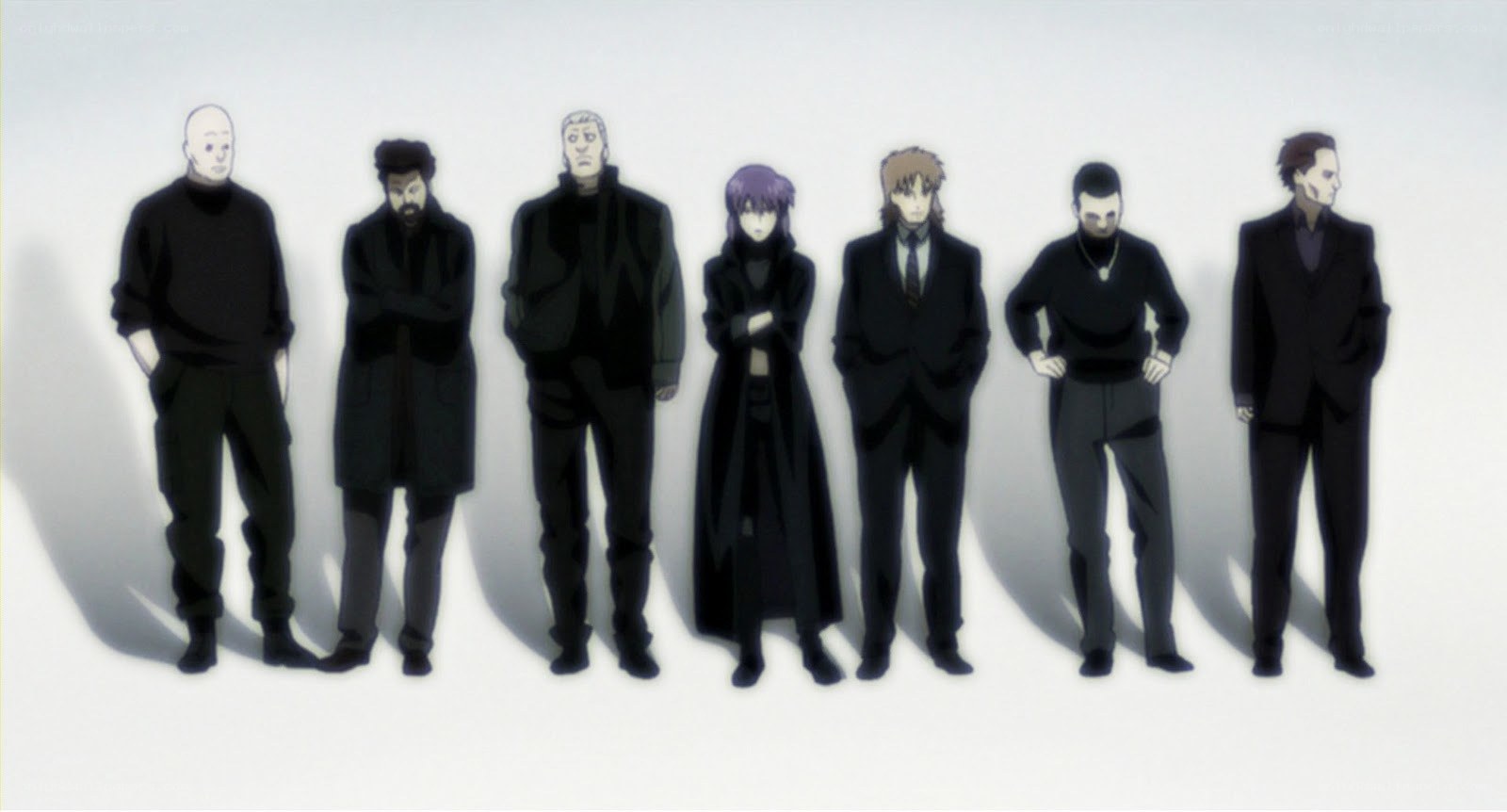 anime characters in black suits