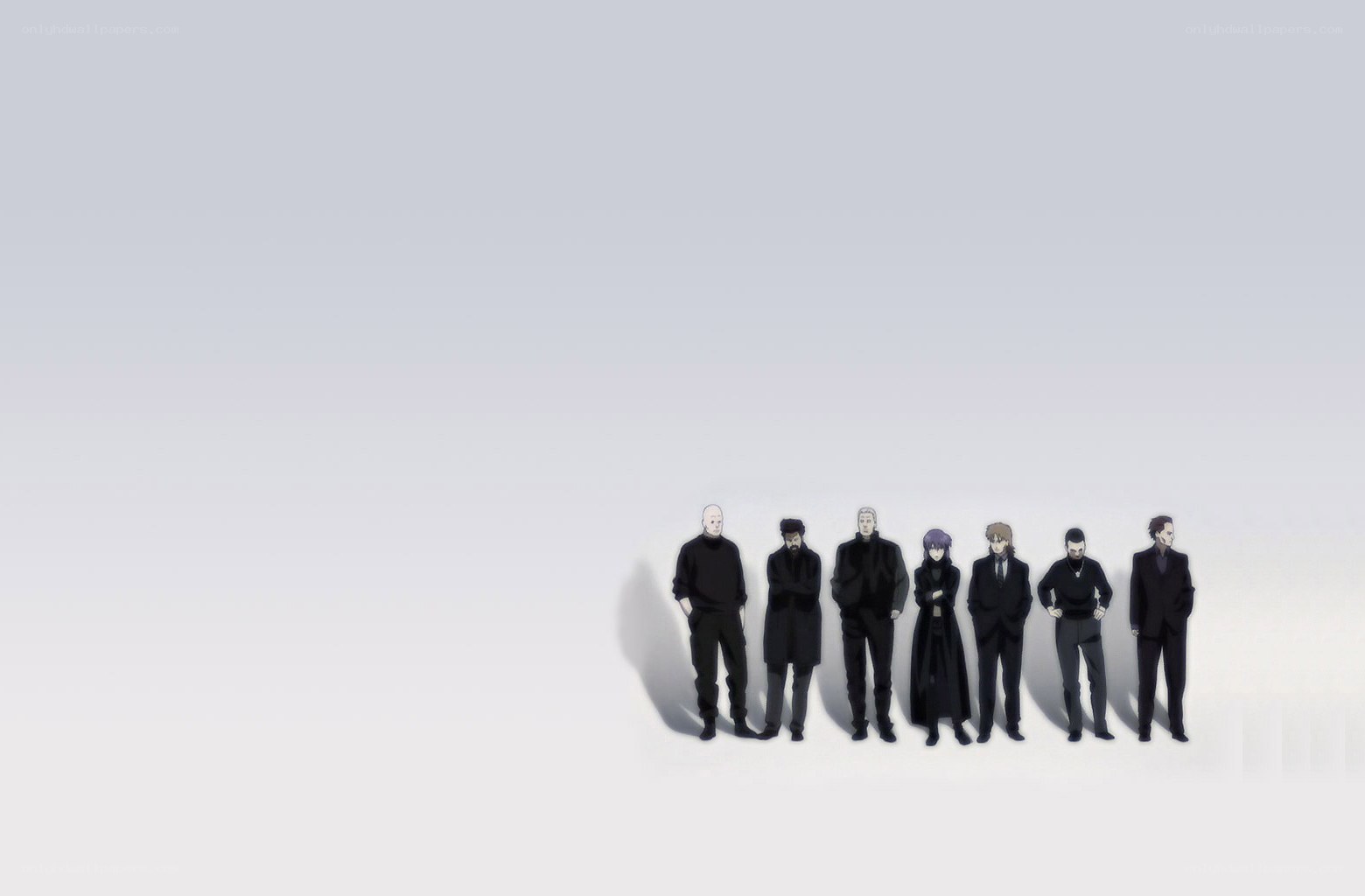 anime characters in black suits
