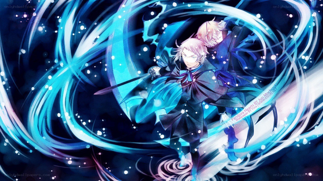 anime characters in blue energy