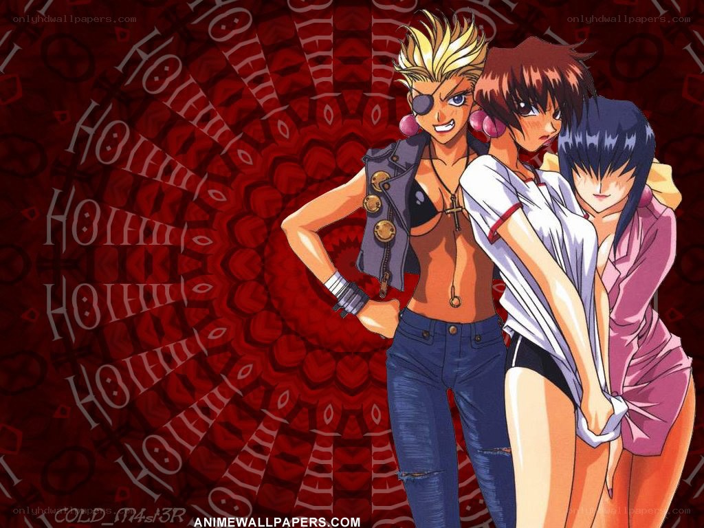 Anime characters in bold poses