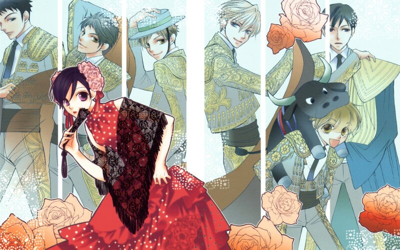 anime characters in bullfighting attire