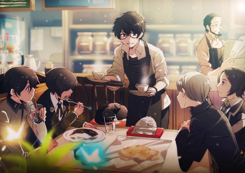 Anime Characters in Cafe — Brown, Calm