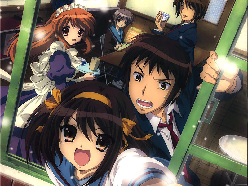 Anime Characters in Cafe — Brown, Dramatic