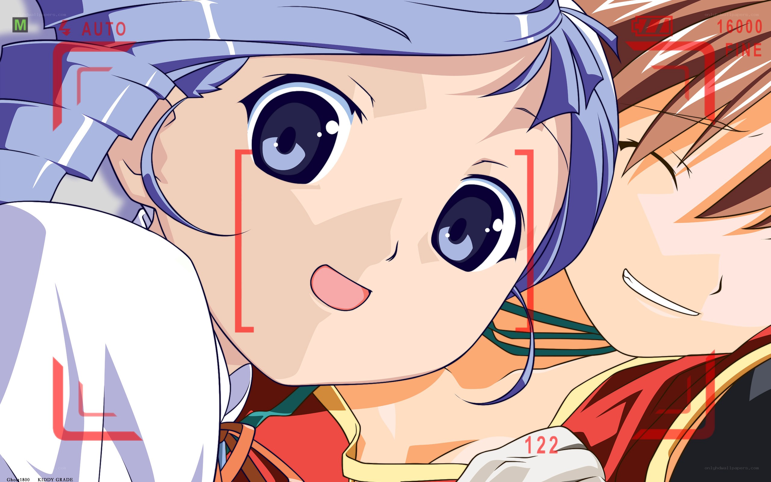 anime characters in camera viewfinder