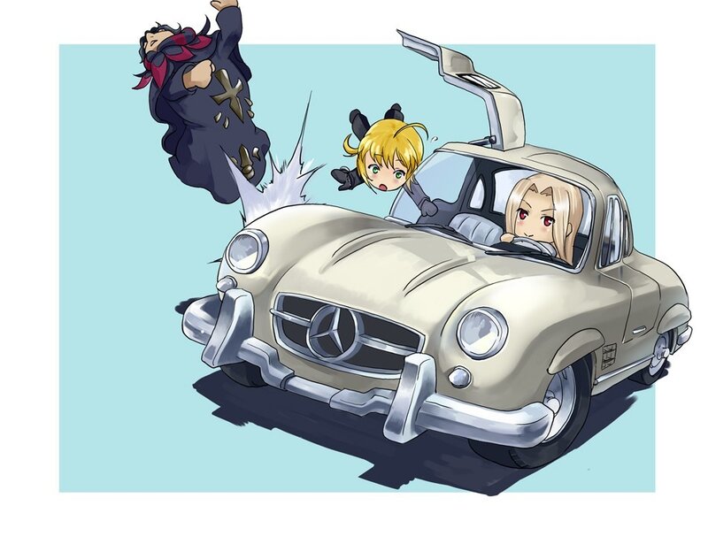 Anime Characters in Car — Beige