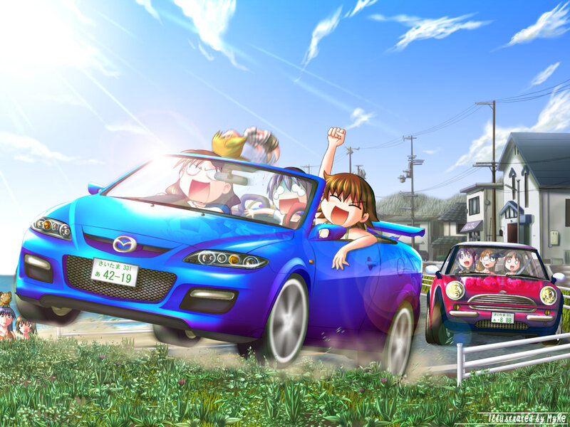 Anime Characters in Cars