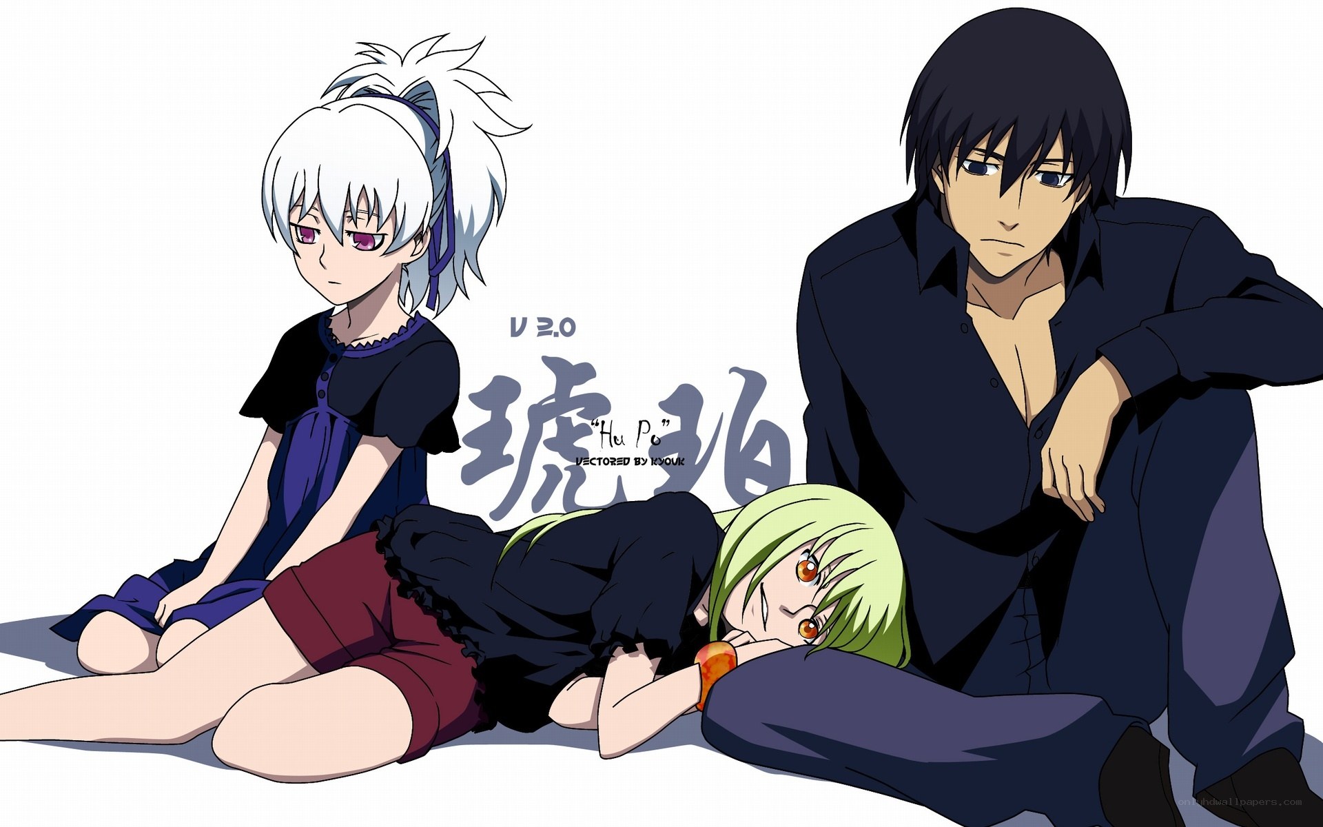 anime characters in casual pose
