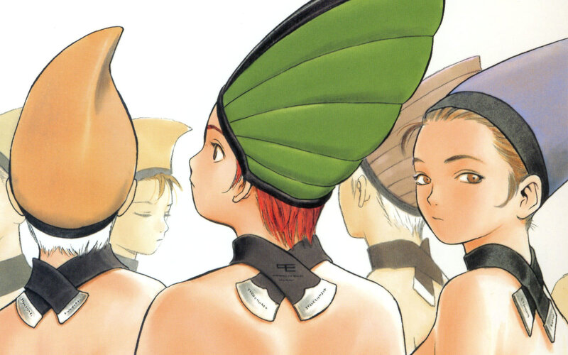 anime characters in ceremonial attire