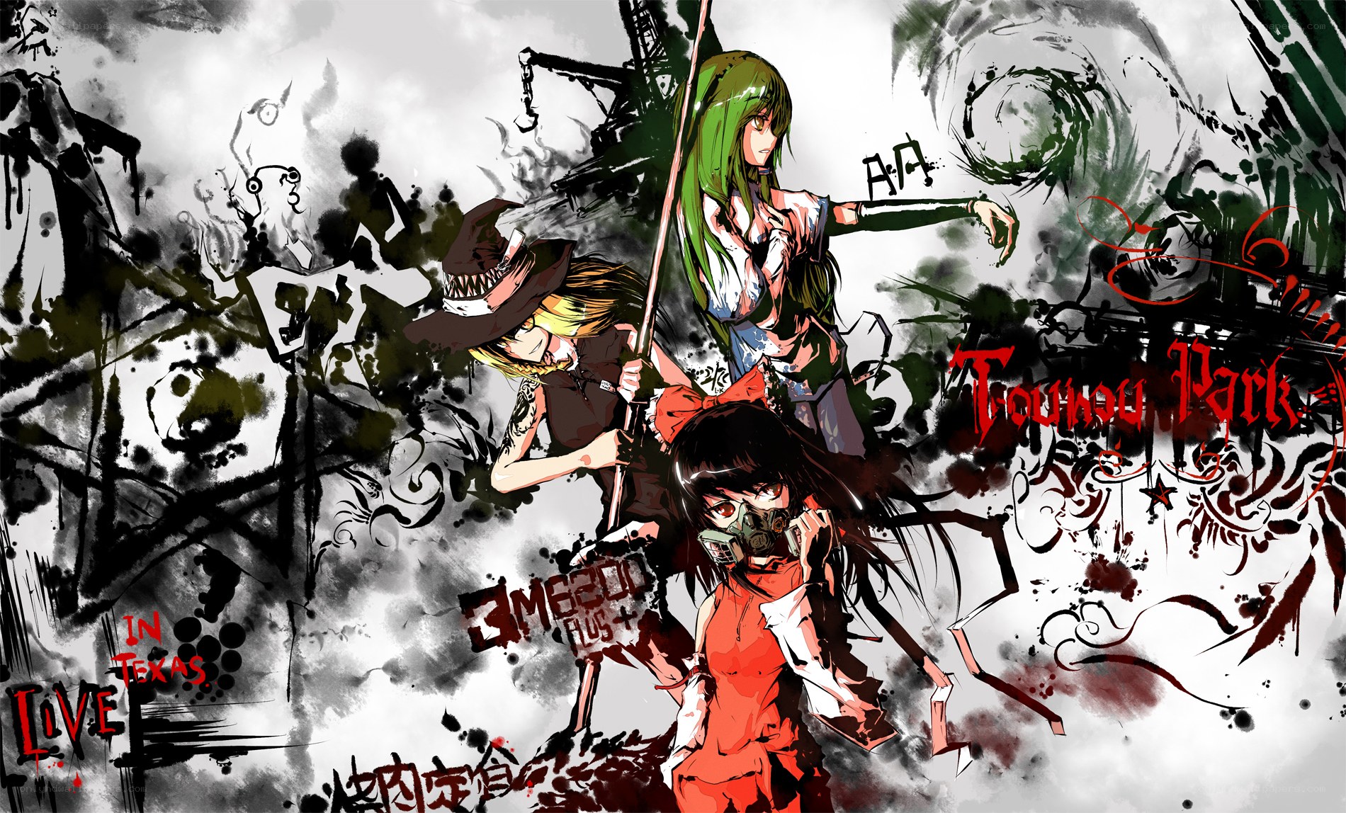 anime characters in chaotic scene