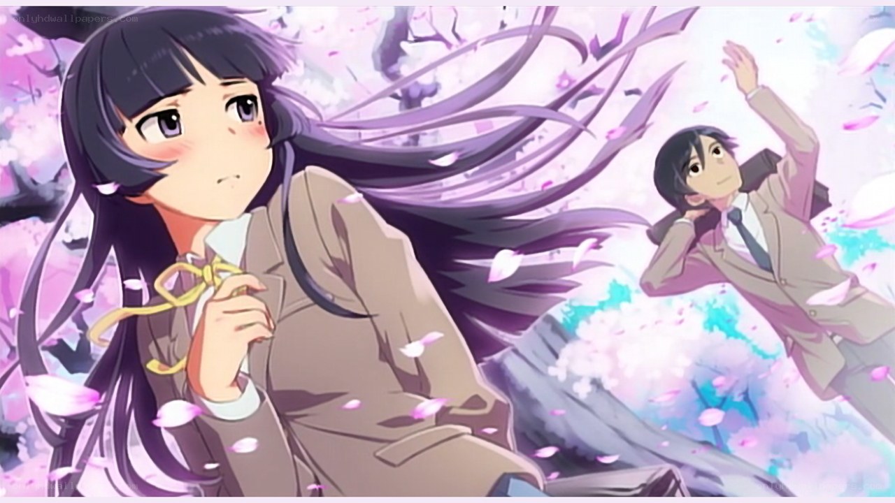 anime characters in cherry blossom