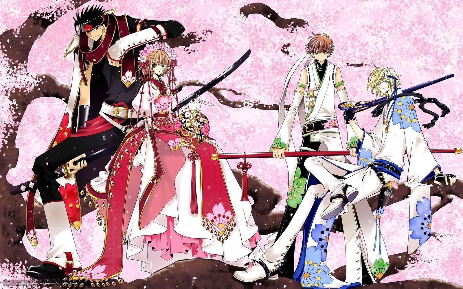 anime characters in cherry blossom