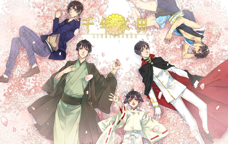 Anime Characters in Cherry Blossoms — Pink, Serene, Spring, Manga