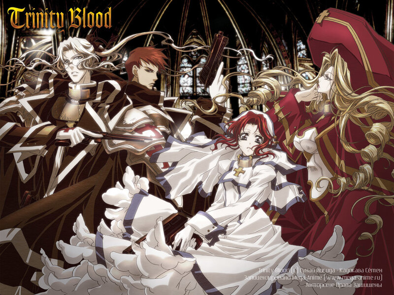 Anime Characters in Church — White, Dramatic