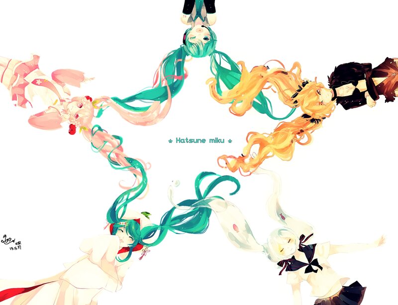 Anime Characters in Circle — Green