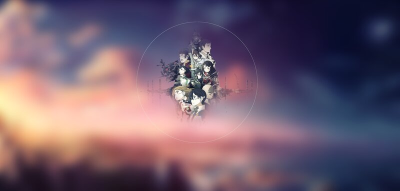 Anime Characters in Circle — Purple, Dramatic
