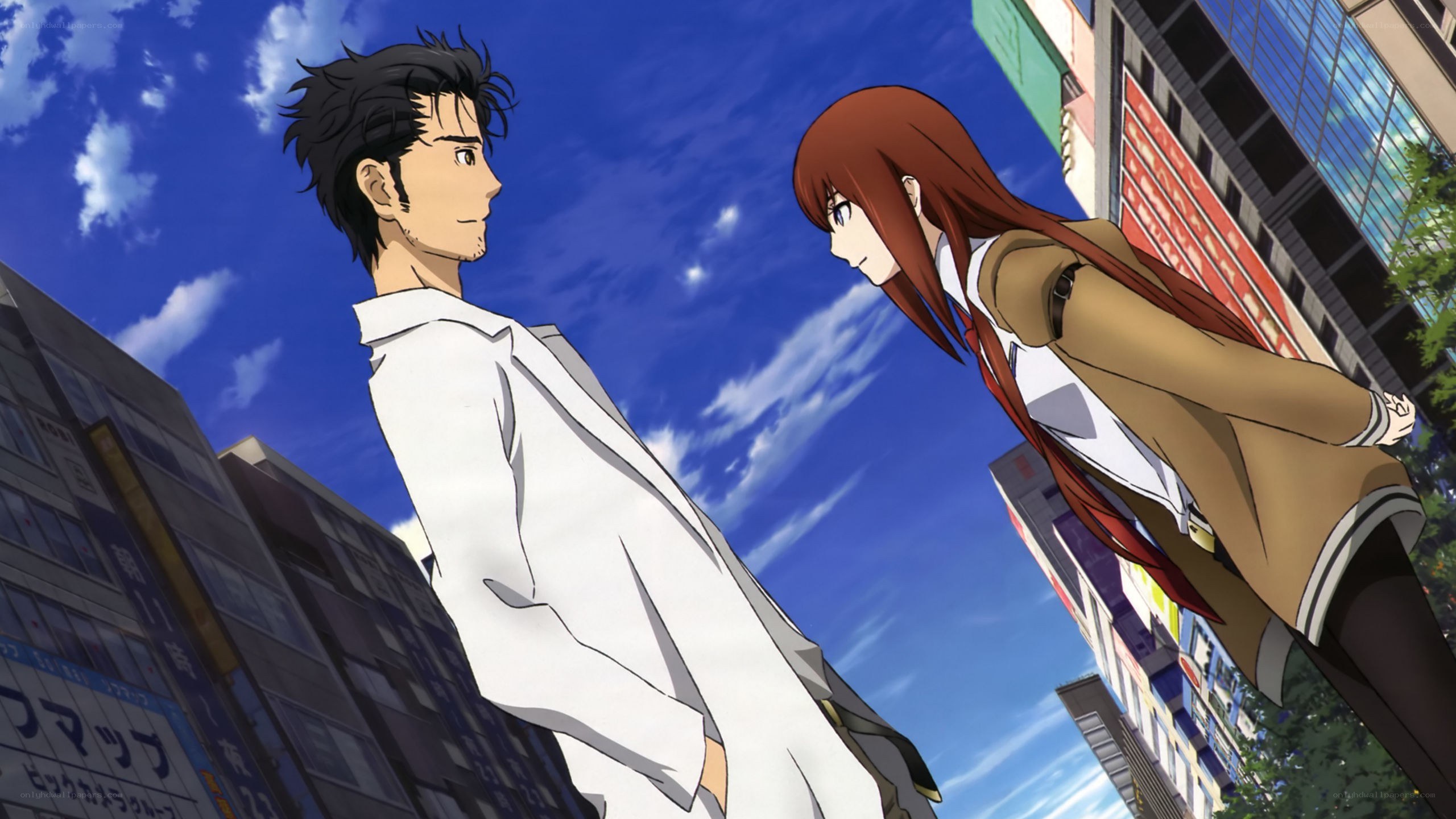 anime characters in city