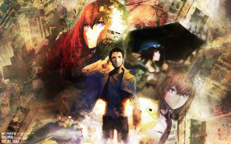 Anime Characters in City — Brown, Dramatic, Cityscape