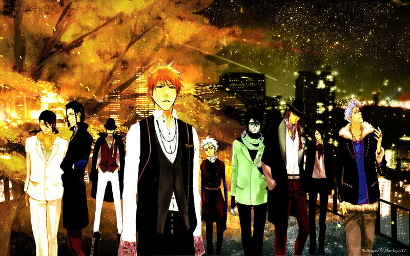 Anime Characters in City — Orange, Dramatic