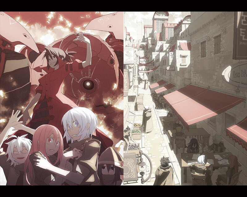 Anime Characters in City — Red