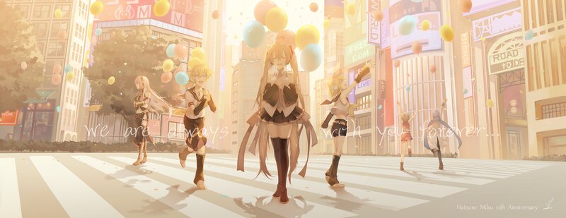 Anime Characters in City — Yellow