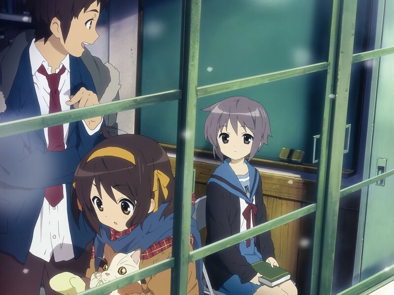 Anime Characters in Classroom — Green, Calm