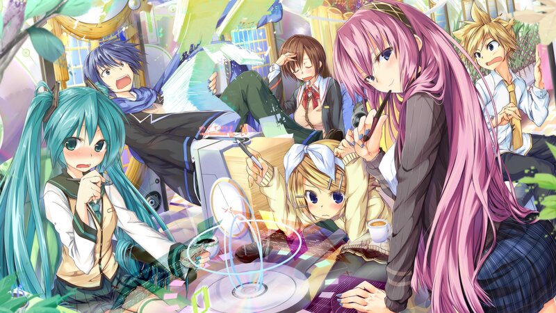 Anime Characters in Classroom — Pink, Chaotic, Students, School