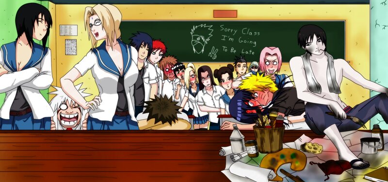 Anime Characters in Classroom — Yellow