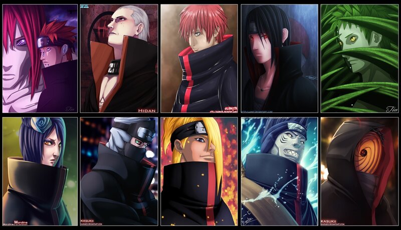 Anime Characters in Cloaks — Black, Dramatic, Digital Art