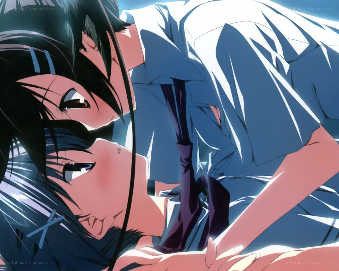 anime characters in close embrace