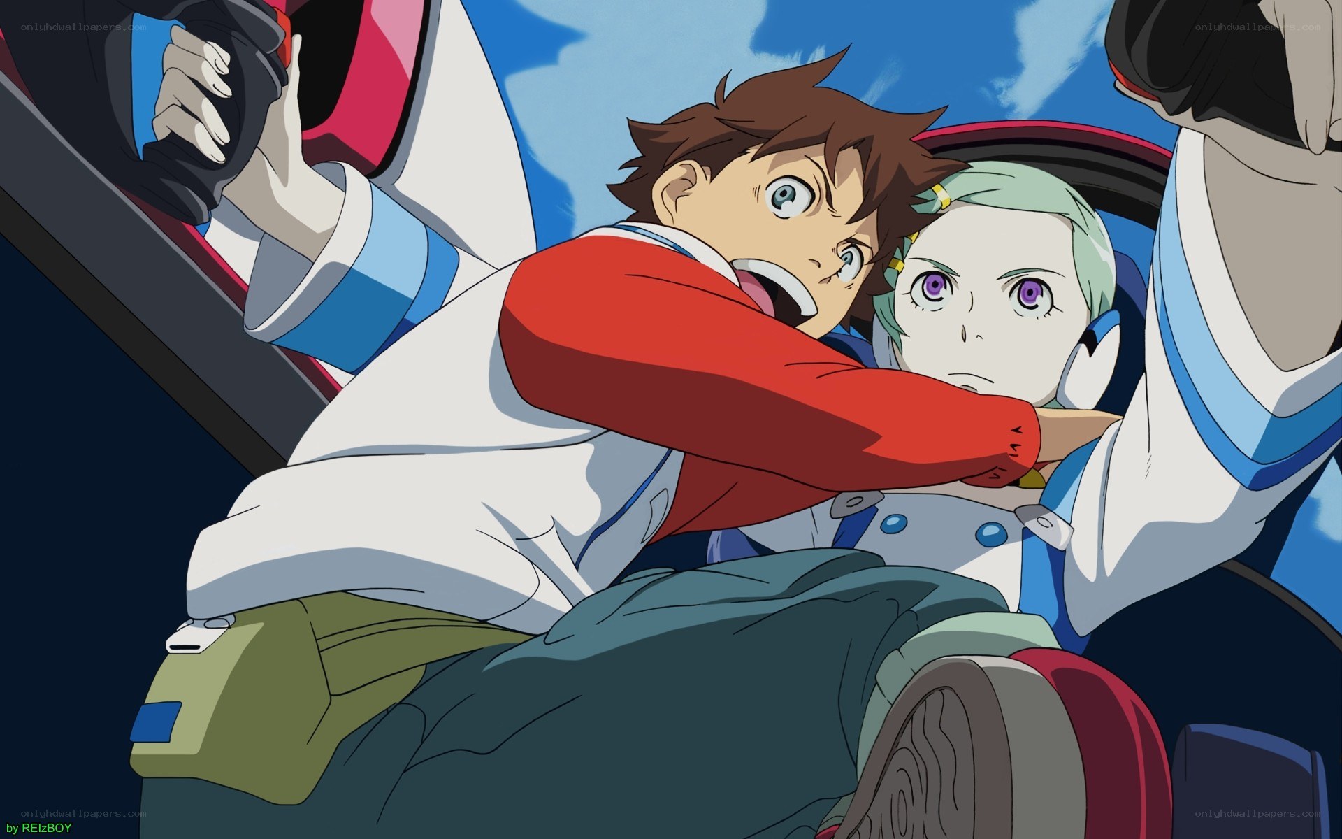 anime characters in cockpit