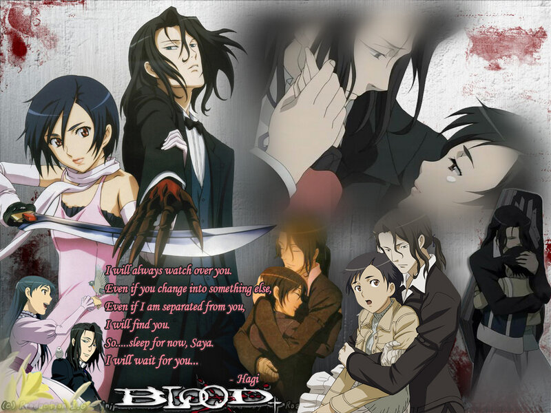Anime Characters in Collage — Black, Dramatic, Sword, Bloodstains