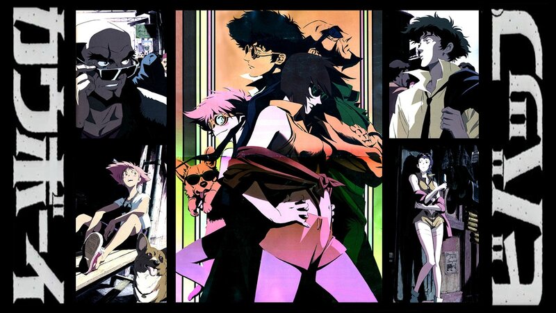 Anime Characters in Collage — Black, Dramatic